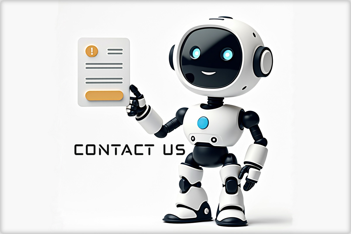 AI illustration pointing to the contact form